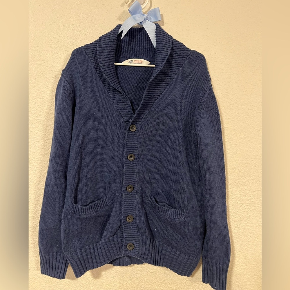 H&M navy cardigan EUC size 6-8y